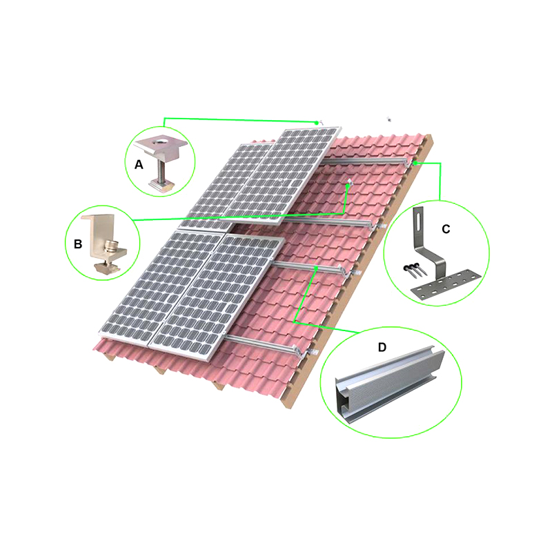 Adjustable Stainless Steel Photovoltaic Hooks, Roof Photovoltaic Bracket Accessories